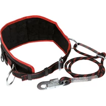 Positioning belt with rope and karabiners