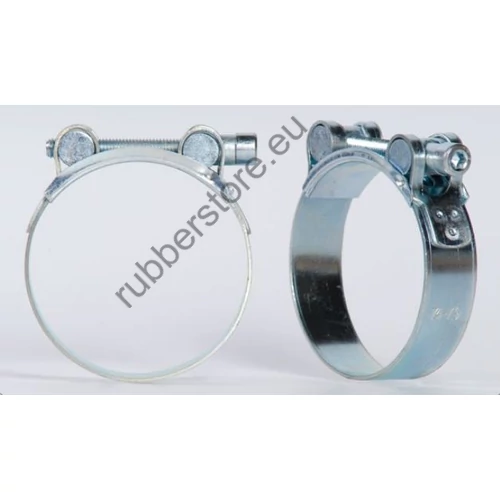 Wide reinforced galvanized steel hose clamp