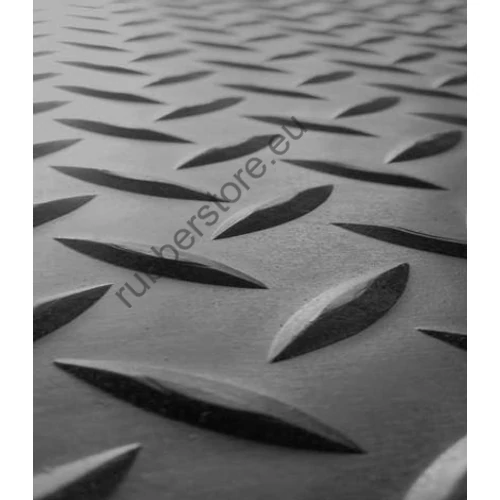 Checkered pattern anti-slip rubber flooring 4x1500 mm