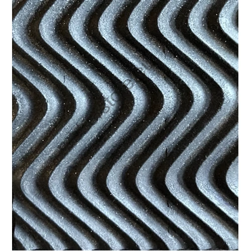 Wave pattern anti-slip rubber flooring 3x1100 mm