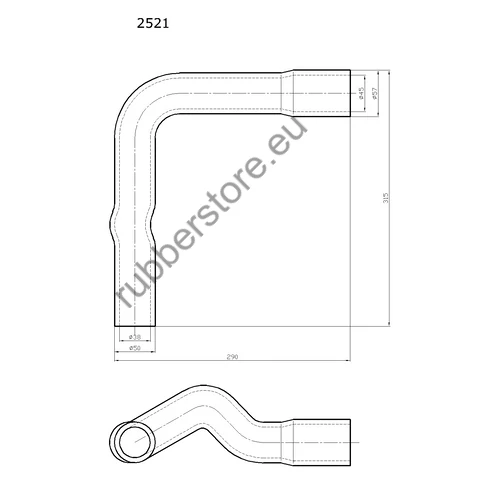Nissan water coolant pipe 2521