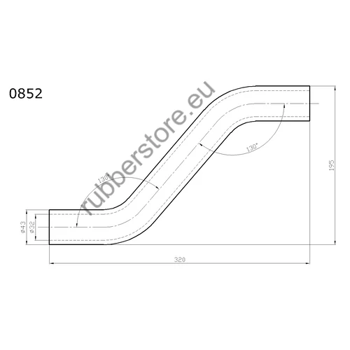 VW water coolant pipe 31 mm 0852