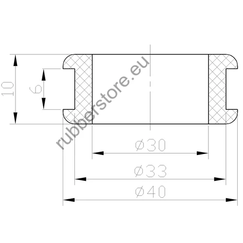 Rubber grommet 40/33/30 x 10/6 mm