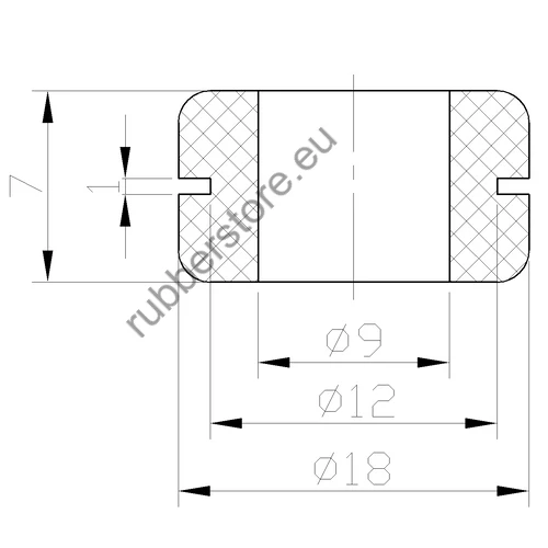 Rubber grommet 18/13/8 x 7/1 mm