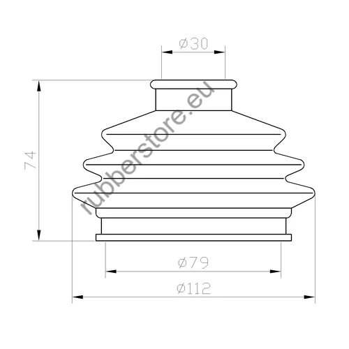 Citroen stub axle dust cover 30x79 mm