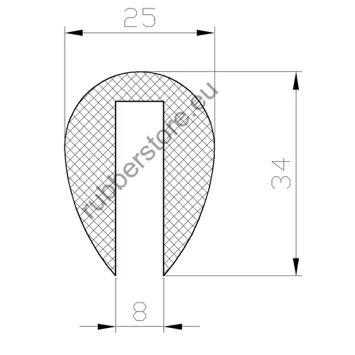 Boat bumper U profile 