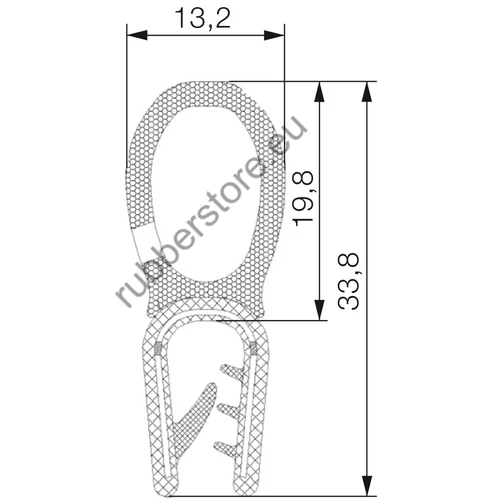Combined profile 6008 PVC black 4-6 mm