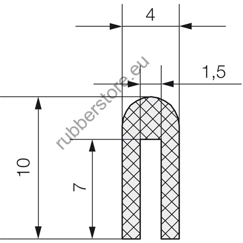 EPDM edge protection profile 1413 1,5 mm