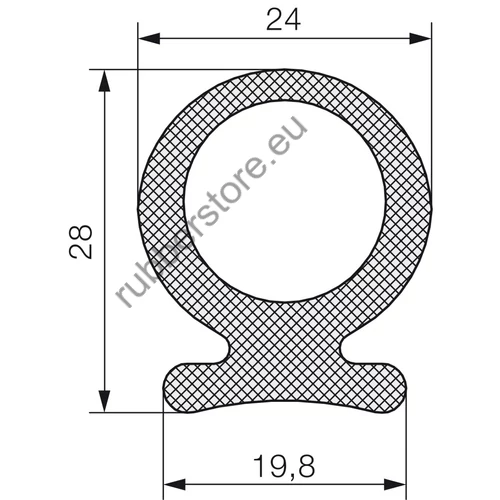 EPDM omega profile 24x28 4501