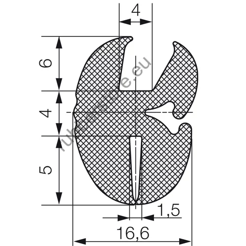 Windshield profile 5004 4x1,2x15 mm