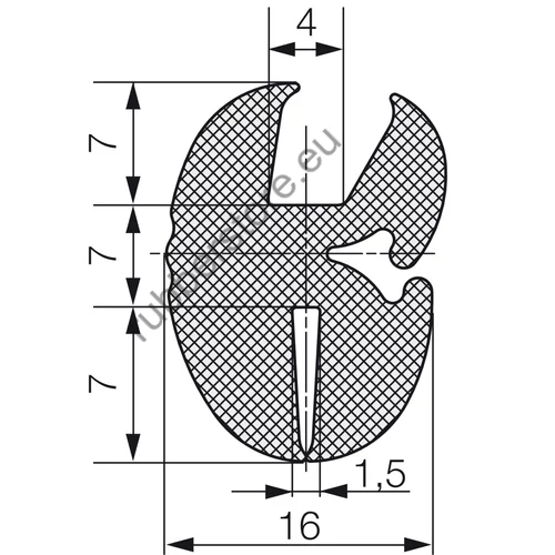 Windshield profile 5006 4x1,5x21 mm