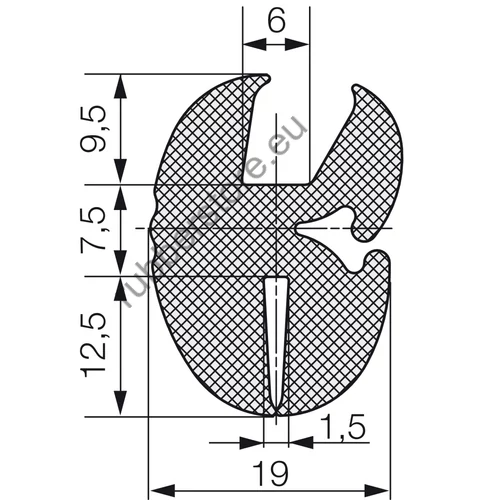 Windshield profile 5007 6x1,5x30 mm