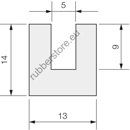 Foamed EPDM U-profile 7020 14x13 mm
