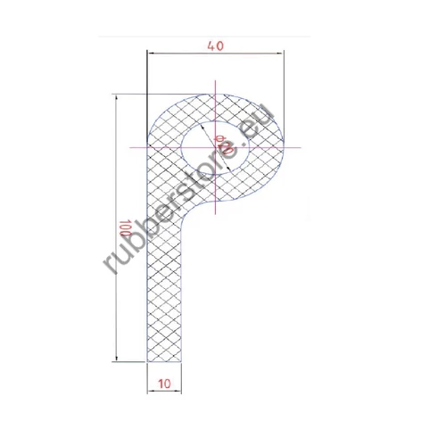 P-profile holey 100x40x10 mm
