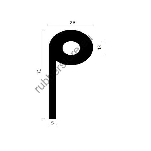 P-profile holey 71x26x13 mm