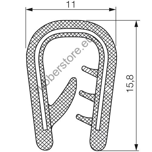 PVC edge protection profile 5909 4-6 mm