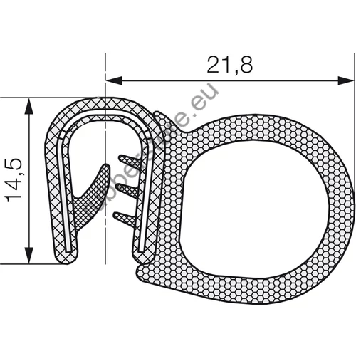 Combined profile 6003 PVC black 1-4 mm