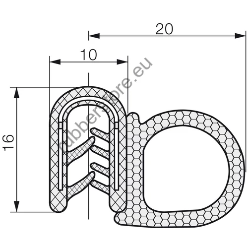 Combined profile 6006 PVC black 1-4 mm