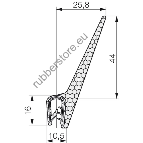 Combined profile 6007 PVC black 2,5-4 mm
