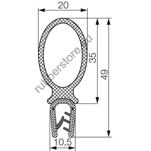 Combined profile 6009 PVC black 2-4 mm