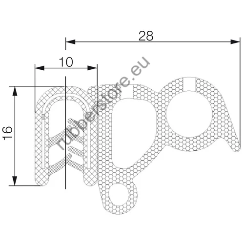 Combined profile 6012 PVC black 1-2,5 mm