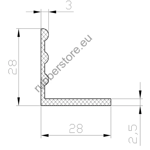 Ribbed L-profile