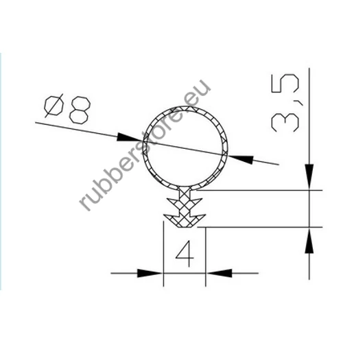 Silicone door and window seal 8 mm