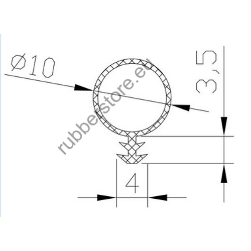Silicone door and window seal 10 mm