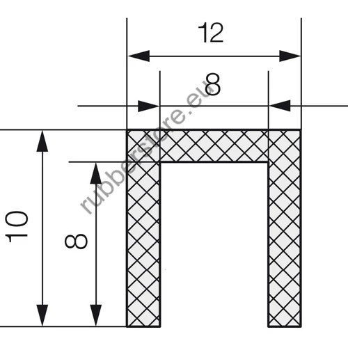 EPDM U-profile 1423 10x12x8 mm