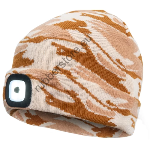 DEEL LED lamp beanie - beige camouflage