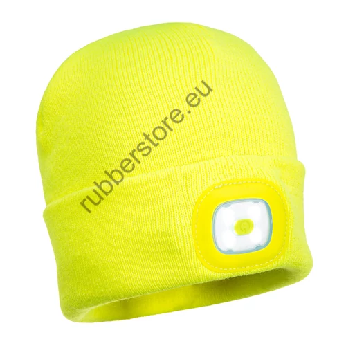 Beanie with 2 LED lights yellow