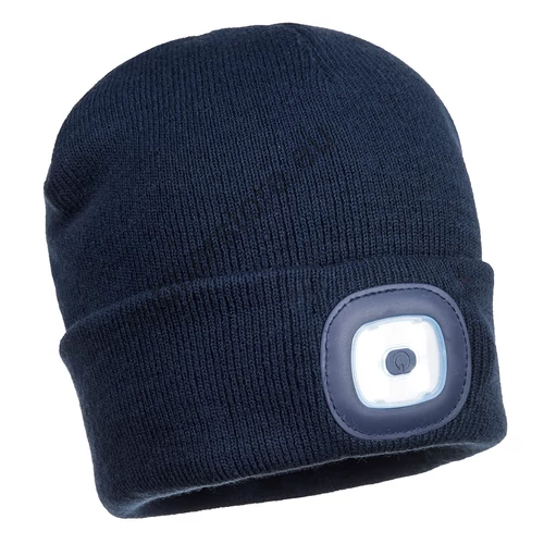 Beanie with 2 LED lights navy