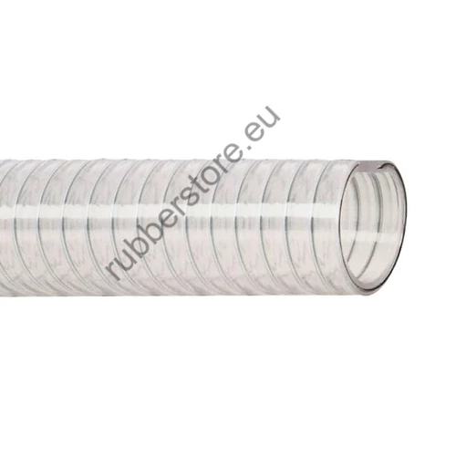 Plastic, transparent, steel spiral suction-pressure hose 20x27 mm