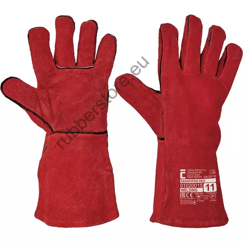 SANDPIPER RED leather gloves - 12