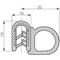 Combined profile 6006 PVC black 1-4 mm